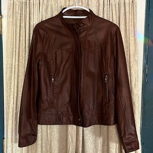 BERNARDO Brown Faux Leather Jacket